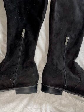 Marc Fisher Black Suede Over-the-Knee Zip Boots